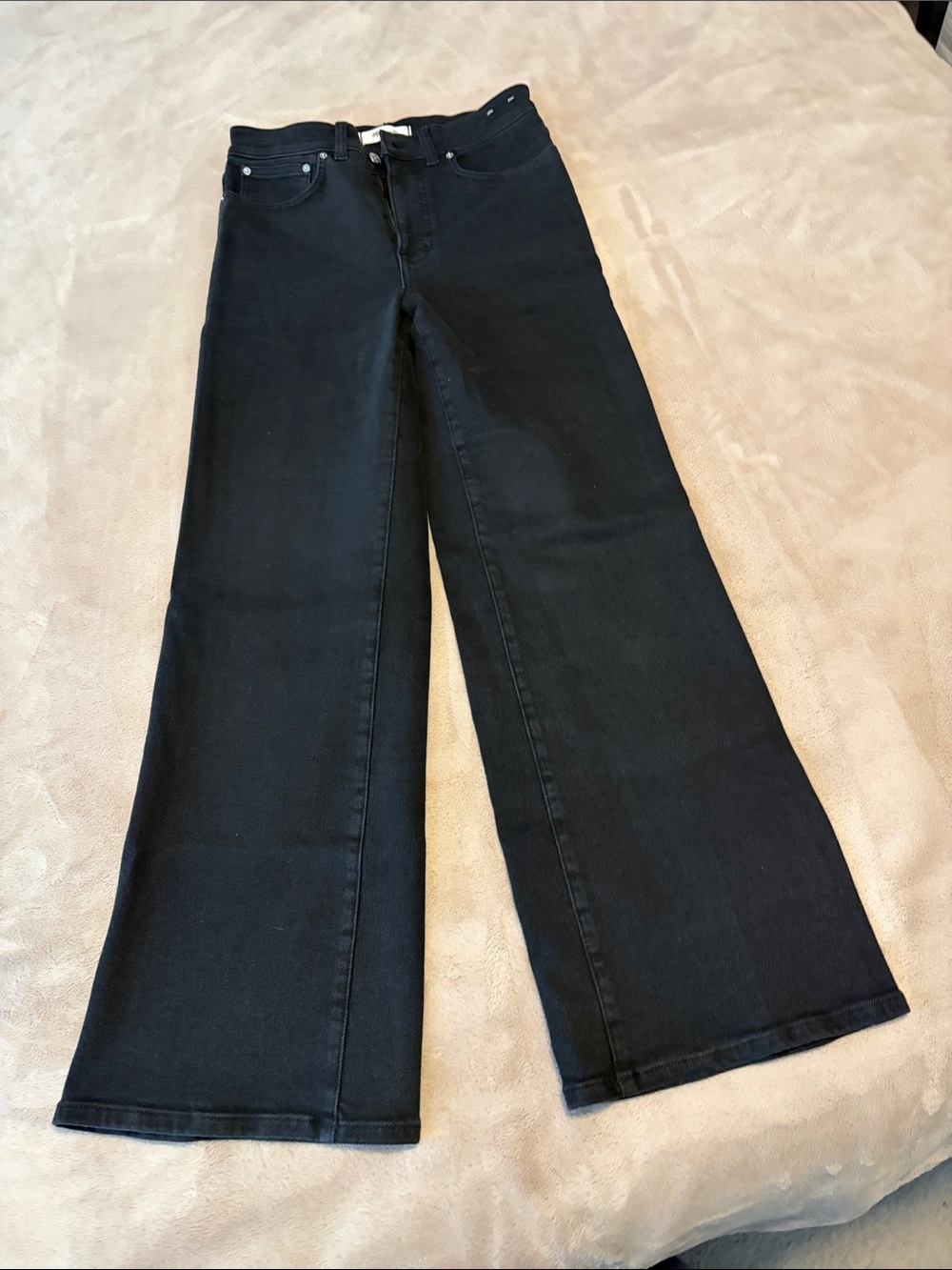 Madewell Black Wide-Leg Flare Jeans